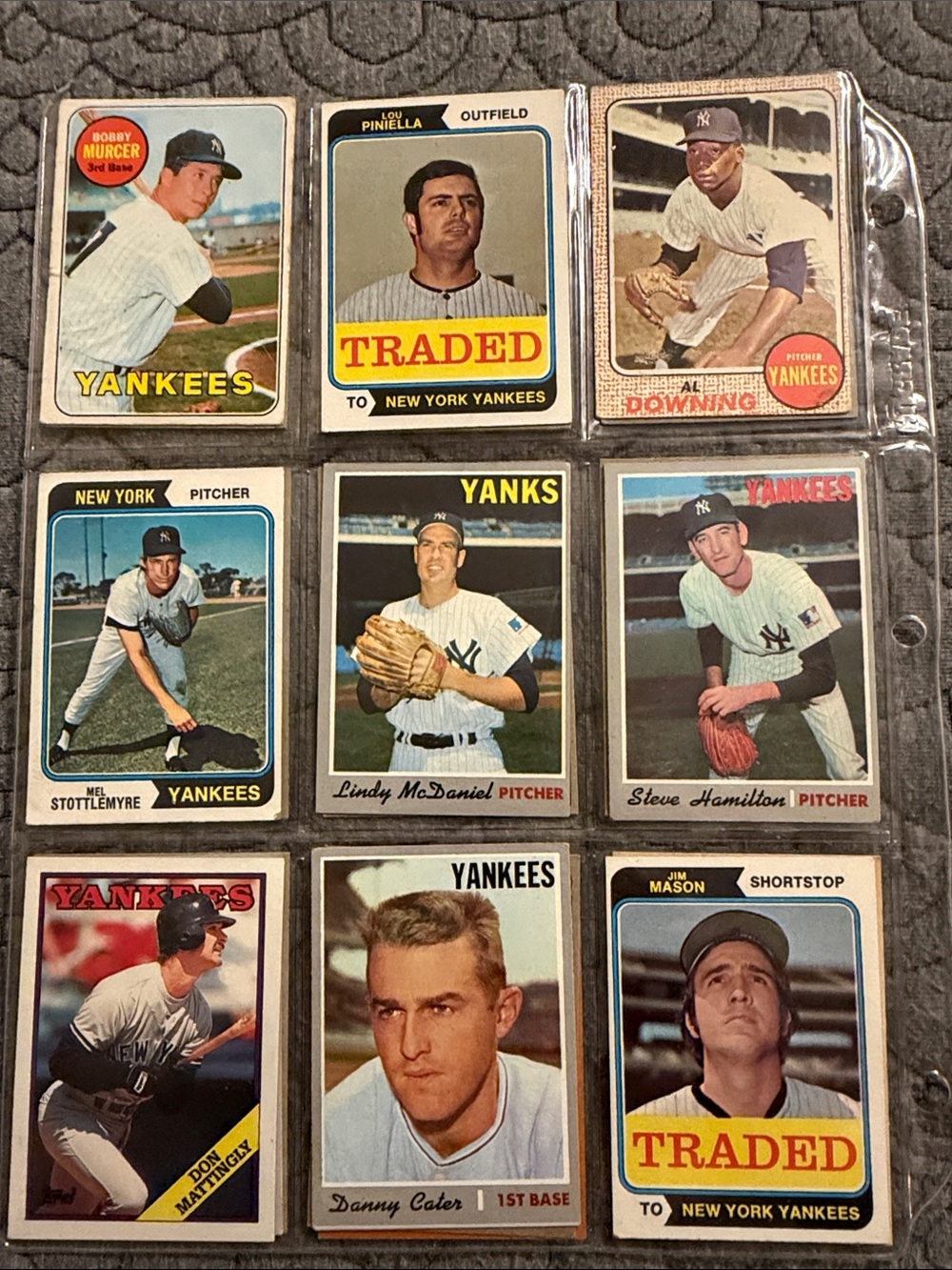 New York Yankees Vintage Baseball Card Display - Multicolor
